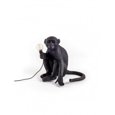 SELETTI Lampe version assise - Singe Noir