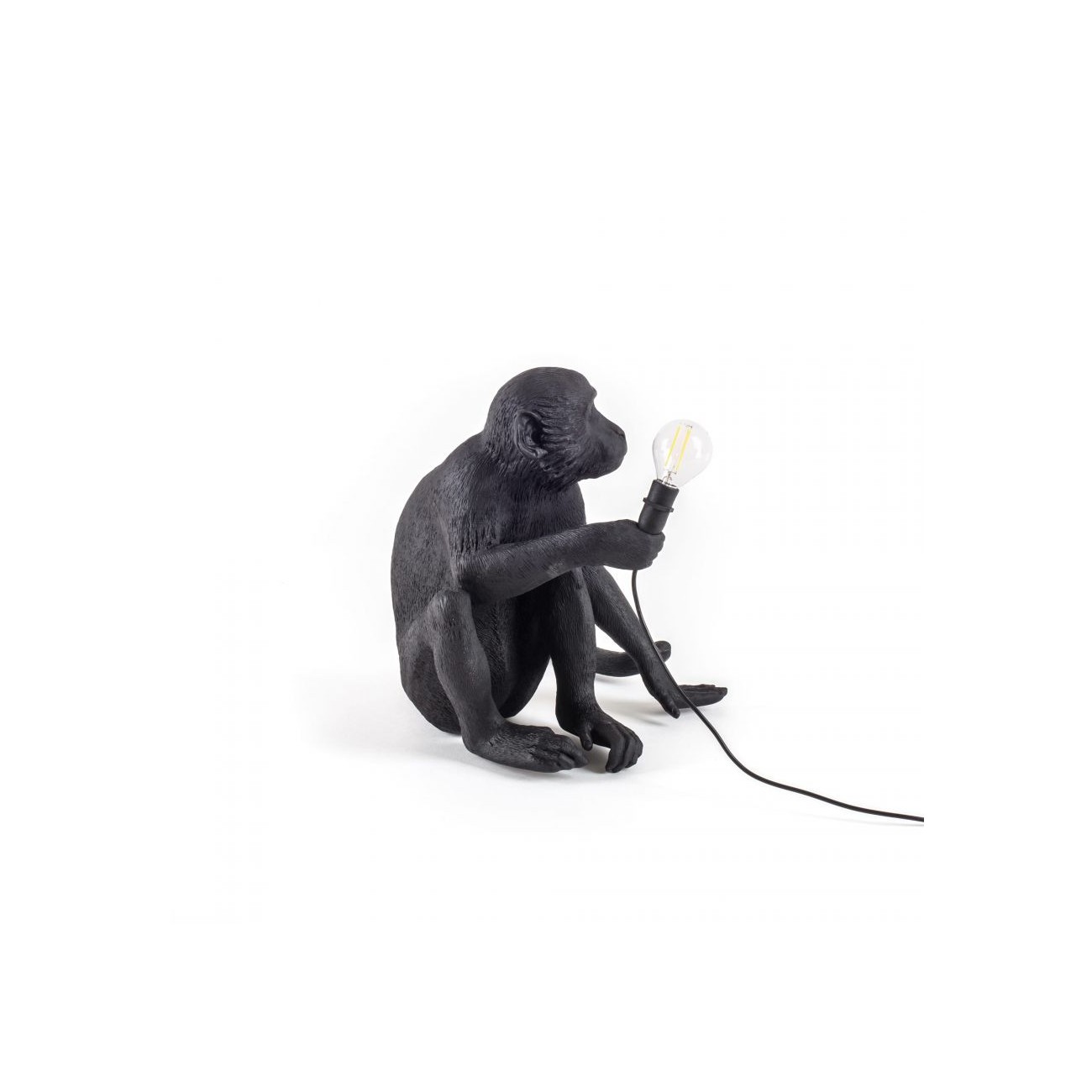 SELETTI Lampe version assise - Singe Noir
