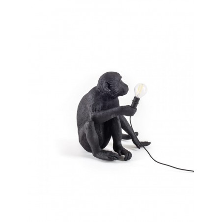 SELETTI Lampe version assise - Singe Noir