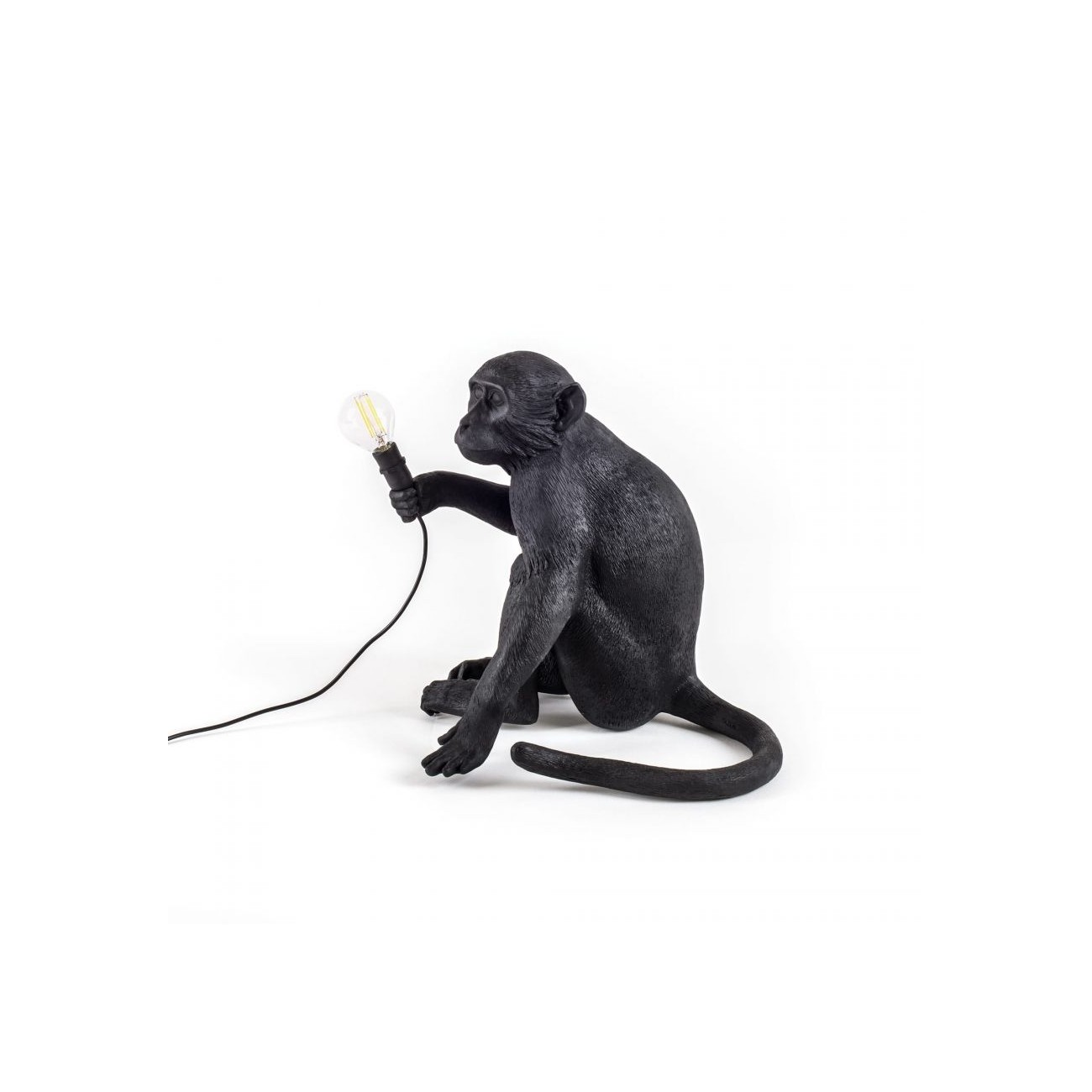 SELETTI Lampe version assise - Singe Noir