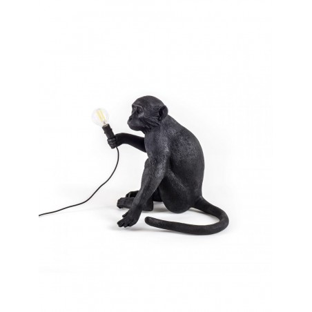 SELETTI Lampe version assise - Singe Noir