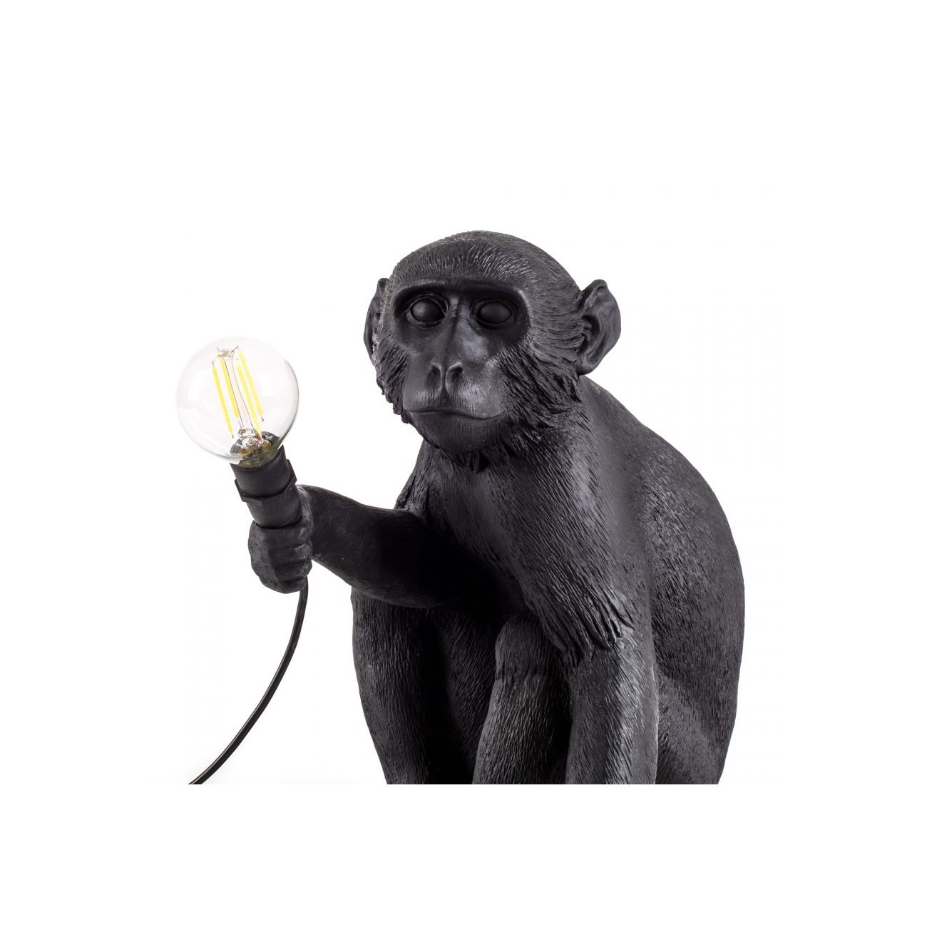 SELETTI Lampe version assise - Singe Noir