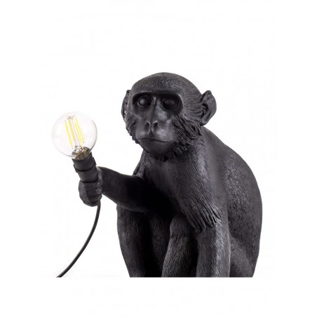 SELETTI Lampe version assise - Singe Noir
