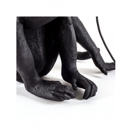 SELETTI Lampe version assise - Singe Noir