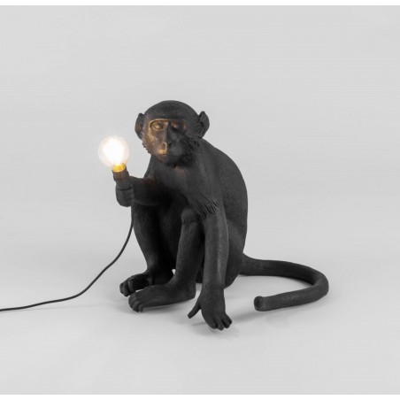 SELETTI Lampe version assise - Singe Noir