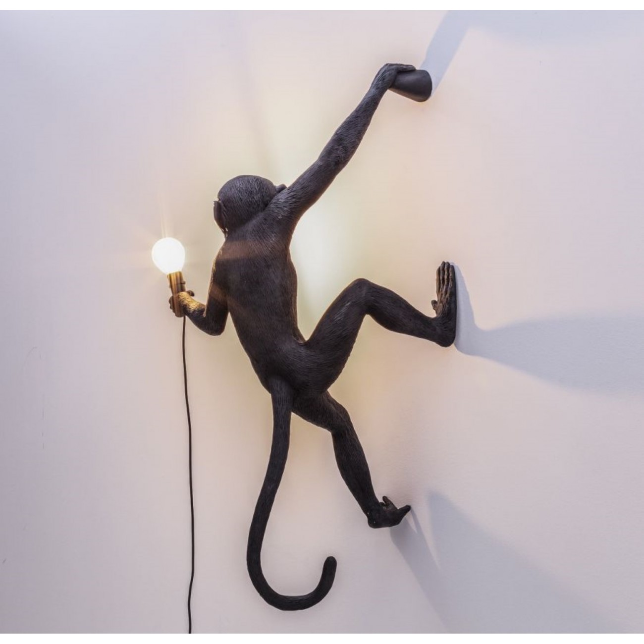 SELETTI Lampe murale droite - Singe Noir