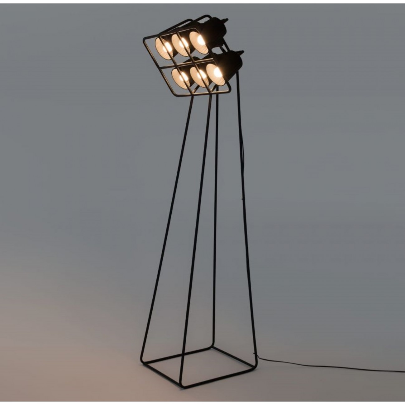 SELETTI lampada da terra - Multilamp Nera