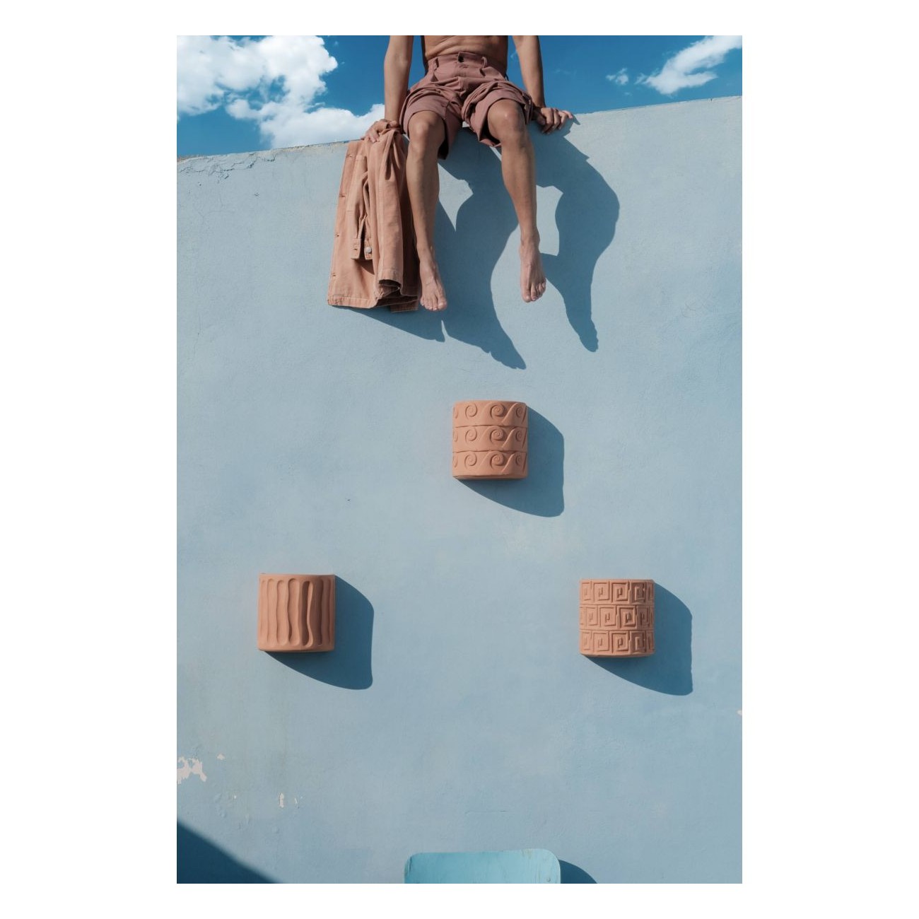 SELETTI Magna Graecia - ONDE Vase mural en terre cuite