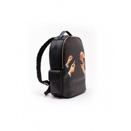 SELETTI Travel Kit Sac à dos Noir - Rouge à lèvres