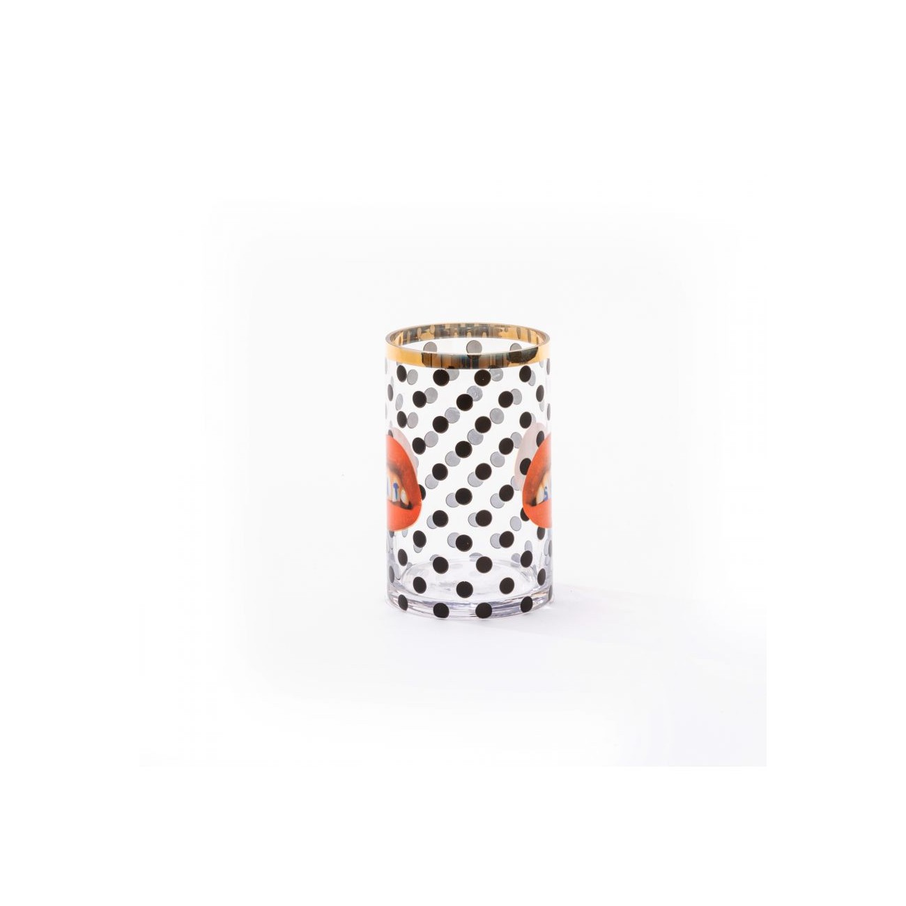 SELETTI Vase en verre petit cylindrique - Shit Pois