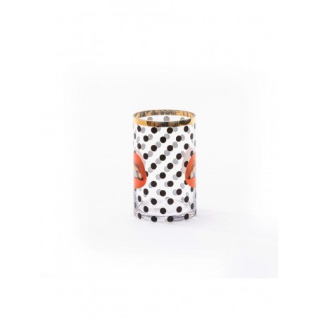 SELETTI Small cylindrical glass vase - Shit Pois
