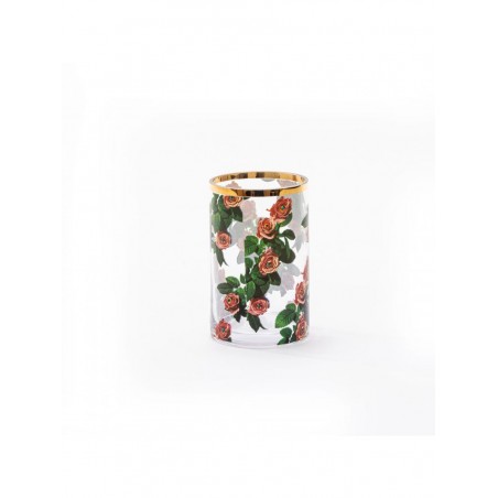 SELETTI Vaso in vetro piccolo cilindrico - Rose