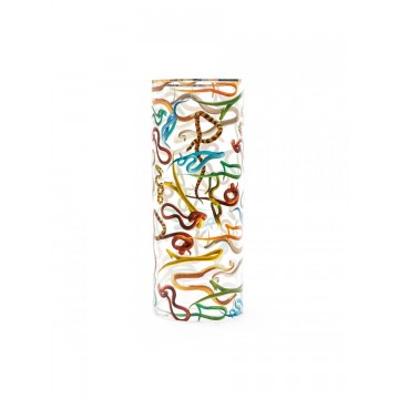 SELETTI Vase en verre grand cylindrique - Serpenti