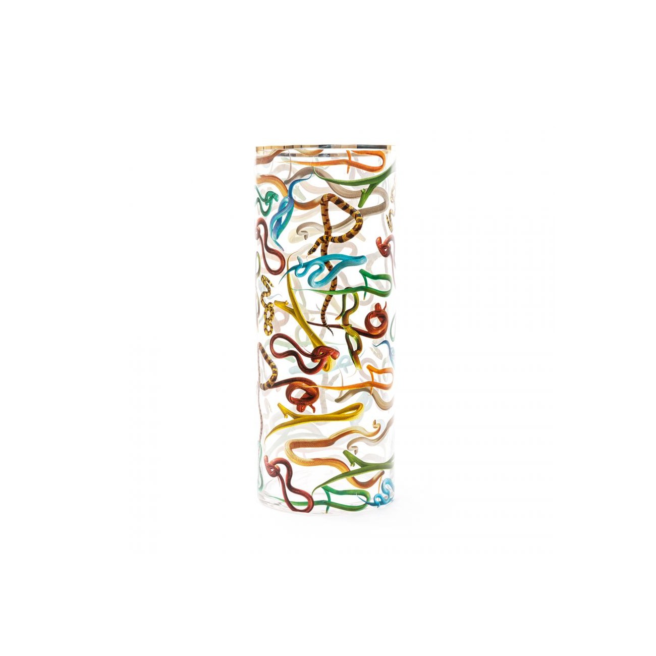 SELETTI Vase en verre grand cylindrique - Serpenti