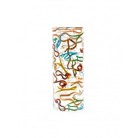 SELETTI Vase en verre grand cylindrique - Serpenti