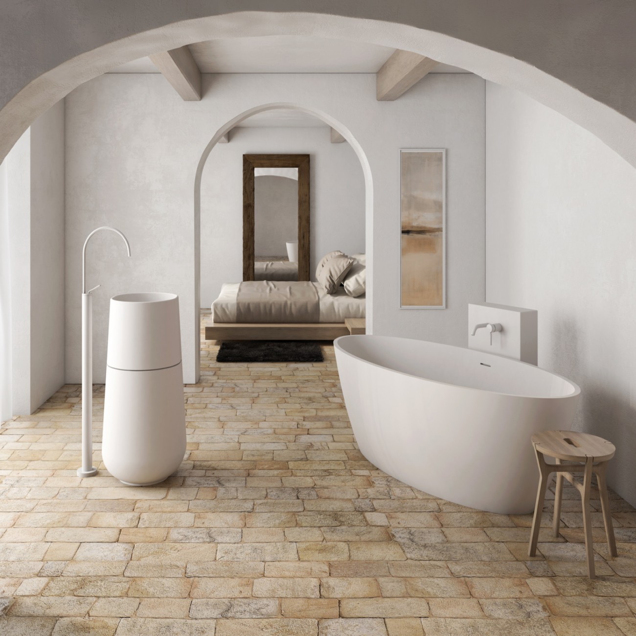 HIDROBOX freestanding washbasins FS 21 - 45,5 x 50,5  H. 85