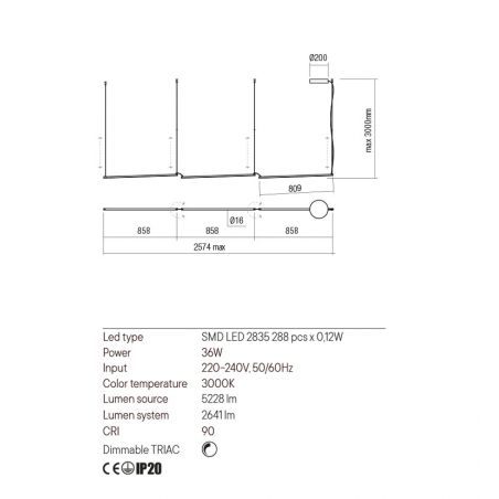 Redo Group STICK - Suspension lamp (3000x2574x16)