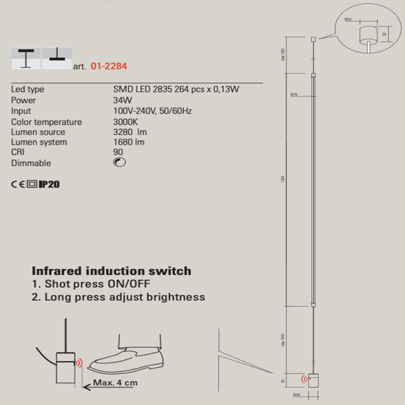 Redo Group Acrobat - Lampada sospensione/piantana