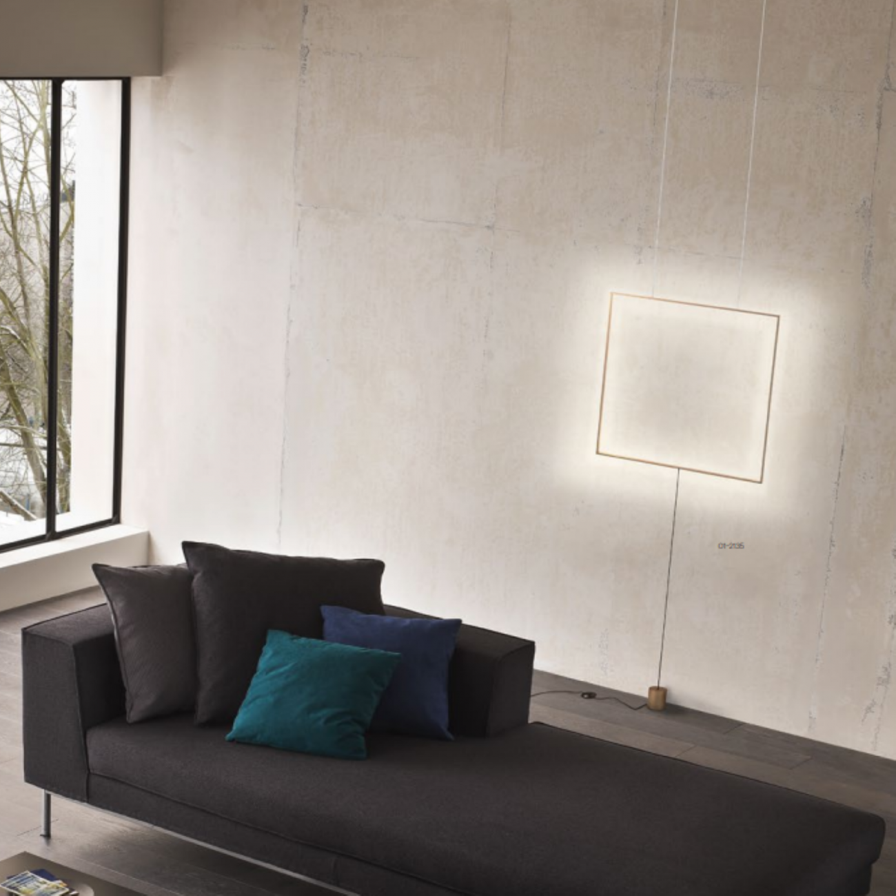 Redo Group Slick - Lampada sospensione/piantana quadrata (lunghezza 617)