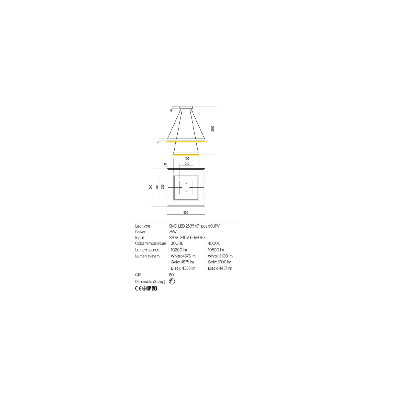 Redo Group FEBE - Suspension (double diffuseur)