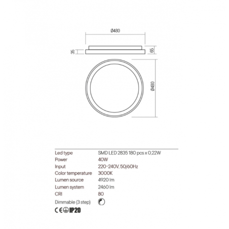 Redo Group ICONIC - Applique murale Ø 480