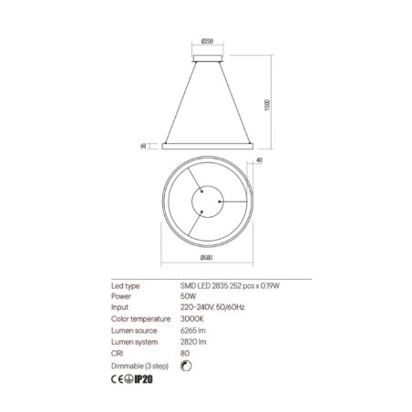 Redo Group ICONIC - Pendant lamp Ø 580