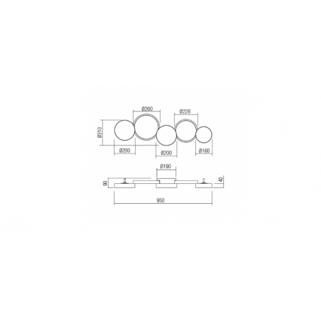 Redo Group CRONOS - Lampada da parete (950x90)
