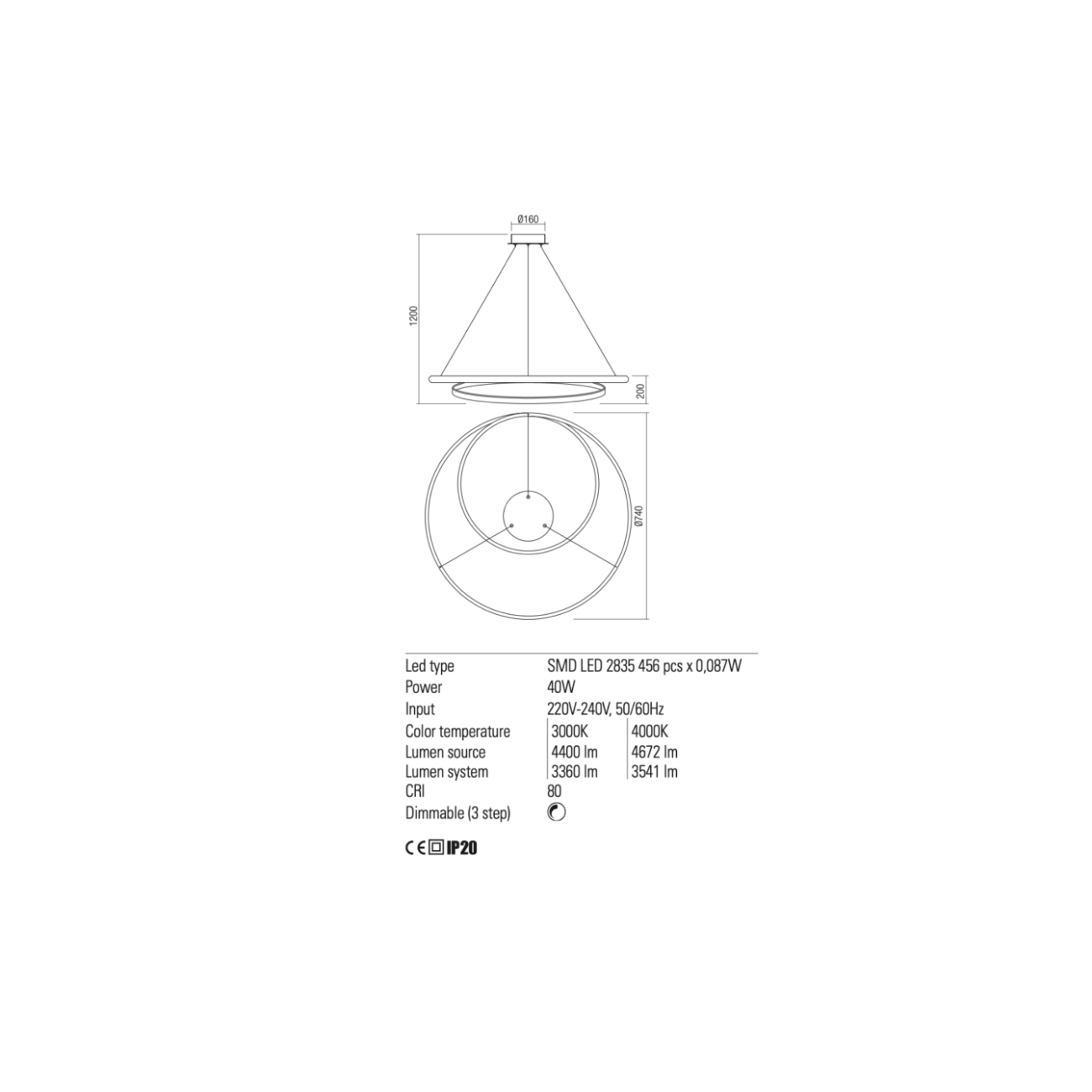 Redo Group TORSION - Lampada a sospensione Ø740