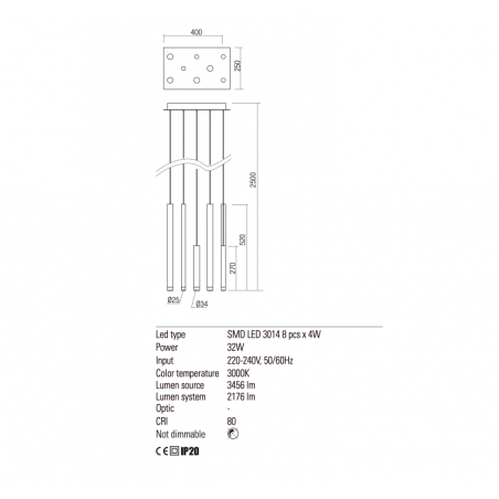 Redo Group MADISON - Lampada a sospensione (40x25)