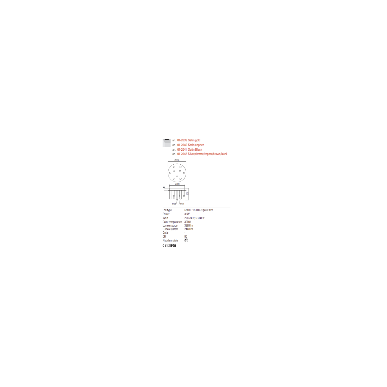 Redo Group MADISON - Wall lamp Ø360