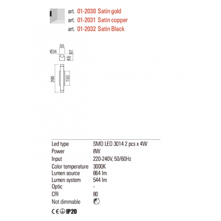 Redo Group MADISON - Wall lamp (single)