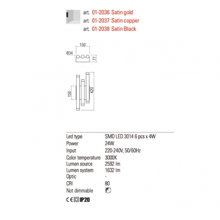 Redo Group MADISON - Wall lamp (triple)