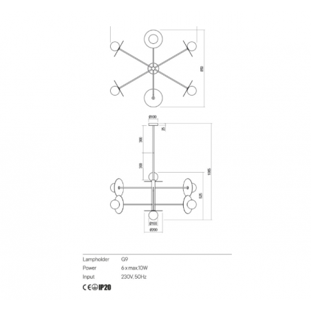 Redo Group PLATO - Suspension lamp (1065x850x850)