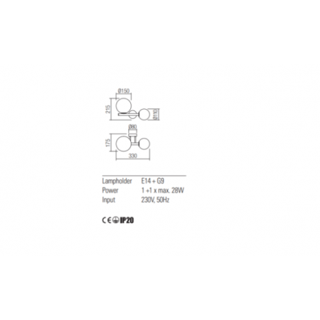 Redo Group TALIS - Wall lamp (Bi sphere)