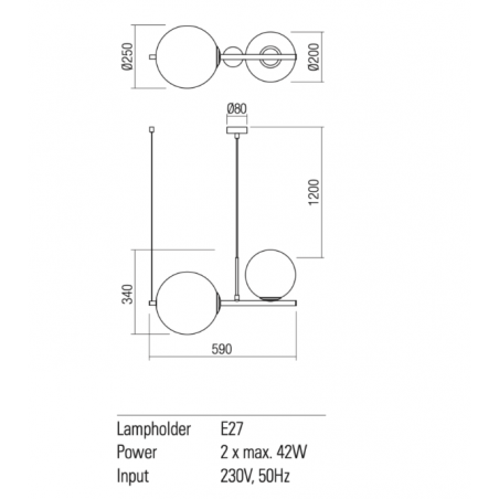 Redo Group TALIS - Lampe à suspension (2 sphères)
