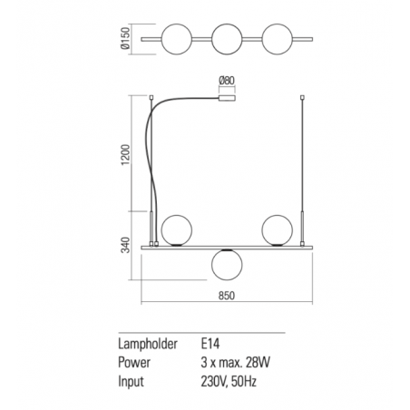 Redo Group TALIS - Suspension lamp (3 spheres)