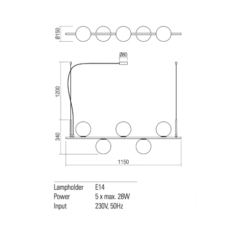 Redo Group TALIS - Suspension lamp (5 spheres)