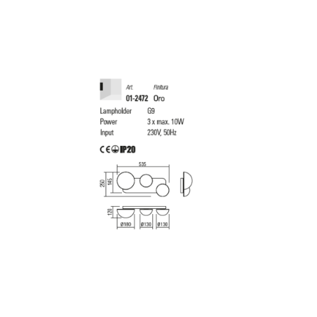 Redo Group LUMIEN - Wall lamp (3 spheres)