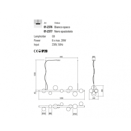 Redo Group GOJI - Suspension lamp (8 spheres)