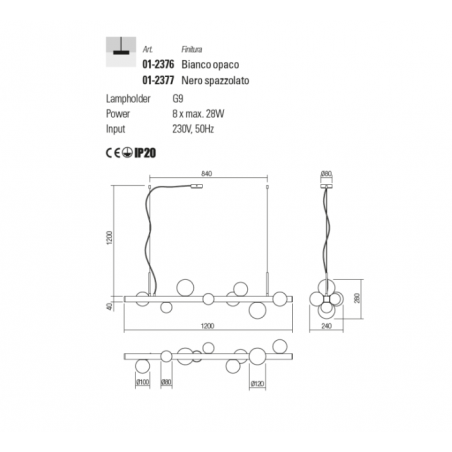 Redo Group GOJI - Lampe à suspension (6 sfere)