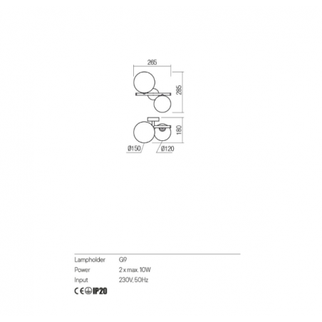 Redo Group ROY - Wall lamp (2 Spheres)