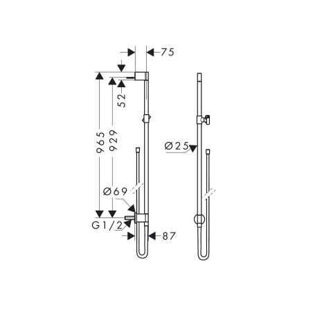 AXOR One - Tige de douche avec fixation murale