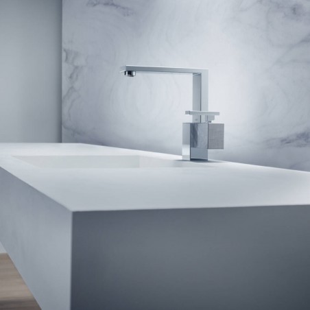 AXOR Edge - Miscelatore monocomando catino 190 con piletta push-opentaglio a diamante