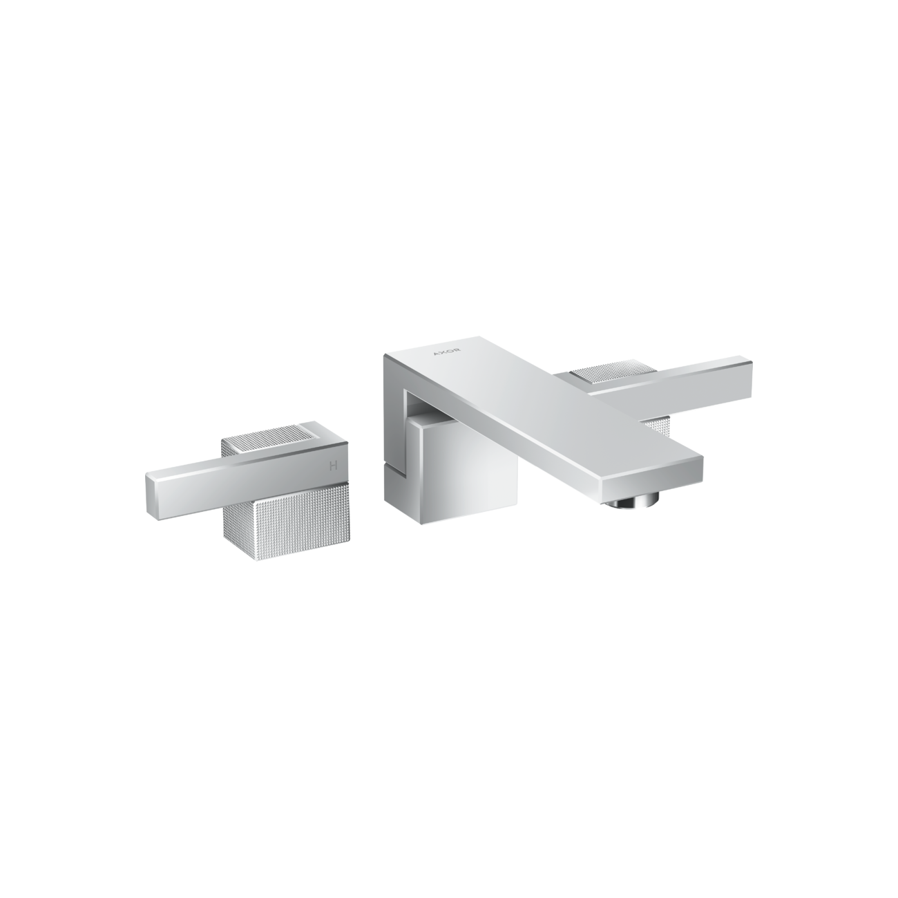 AXOR Edge - Taps 3 holes wall recessed washbasin with spout 190 mm - diamond cut