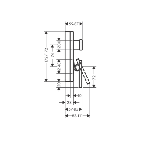AXOR Edge - Recessed single lever mixer - diamond cut