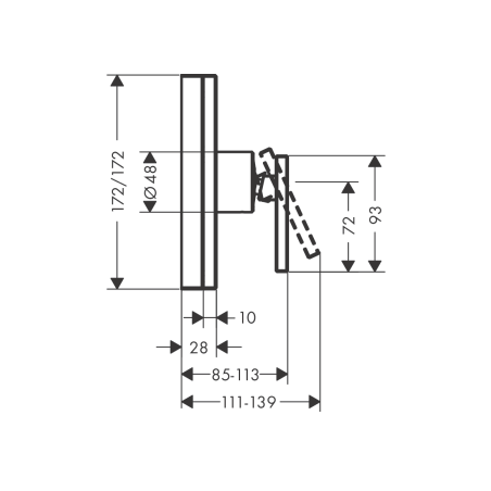 AXOR Edge - Miscelatore monocomando doccia ad incasso - taglio a diamante