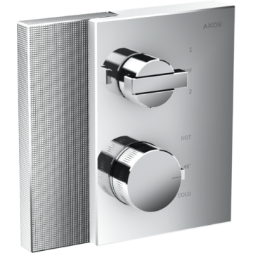 AXOR Edge - Mélangeur thermostatique encastré avec vanne darrêt/déviateur - coupe diamant
