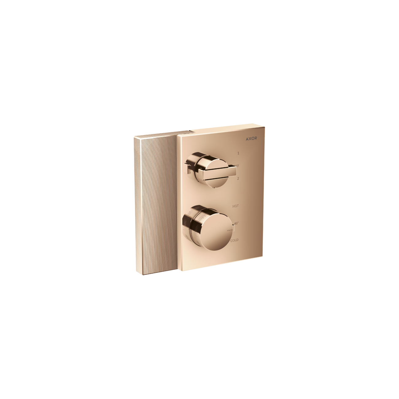 AXOR Edge - Mélangeur thermostatique encastré avec vanne darrêt/déviateur - coupe diamant