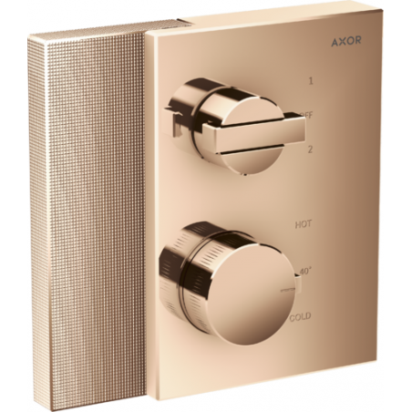 AXOR Edge - Mélangeur thermostatique encastré avec vanne darrêt/déviateur - coupe diamant