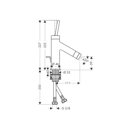 AXOR Starck - Single lever bidet mixer with pull rod (Joystick)